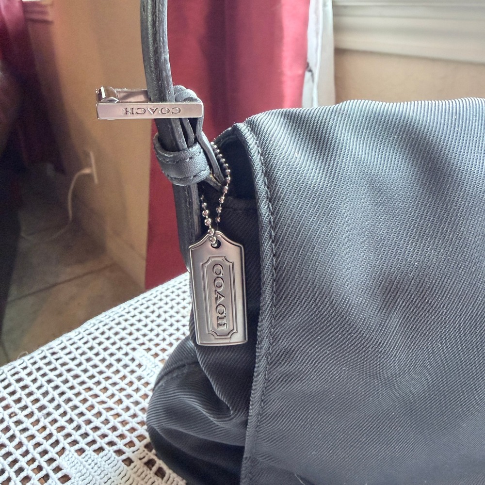 Vintage Coach Black Twill Shoulder Bag Y2K Minimalist Quiet Luxury